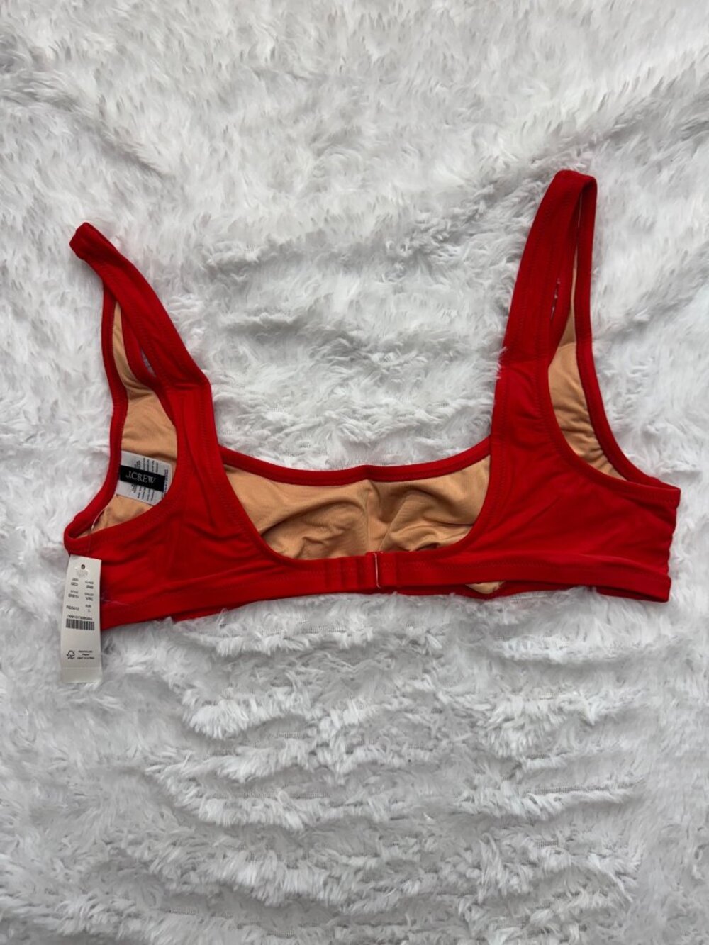 J.Crew Red Bikini Top Adjustable Back Lined Heritage Scoop Neck Bikini Top Large - Picture 4 of 10